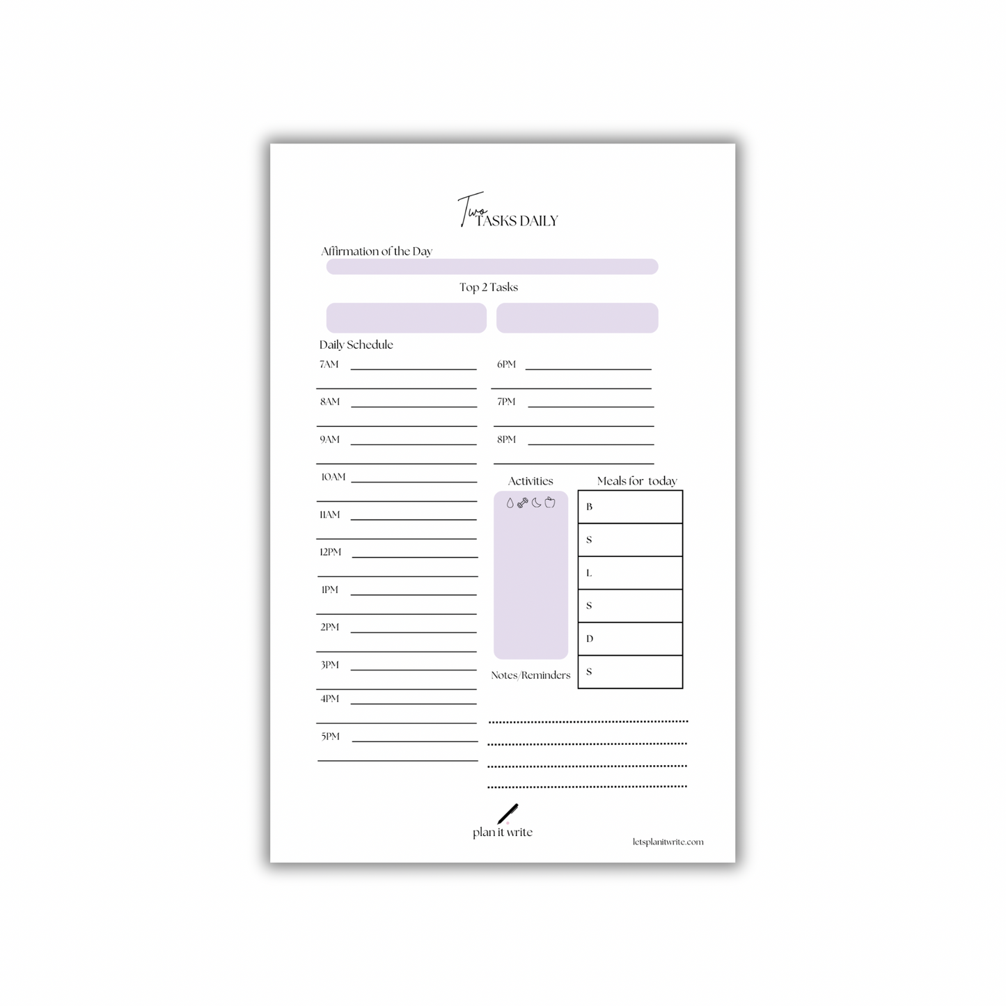 Two Tasks Undated Daily Notepad A5