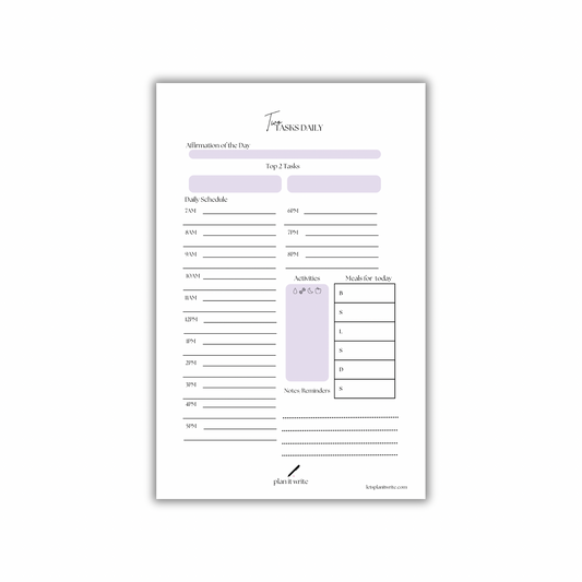 Two Tasks Undated Daily Notepad A5