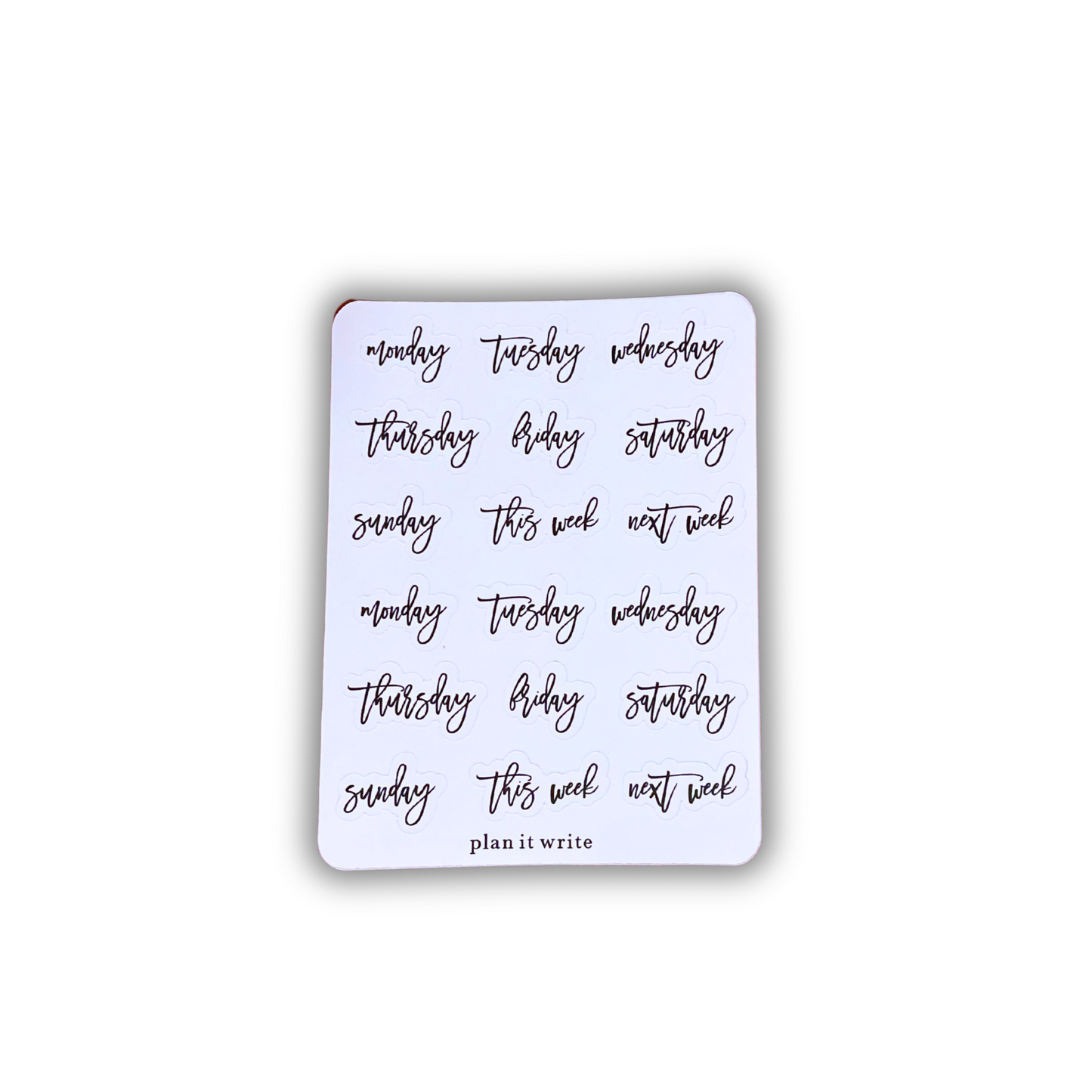Weekday Script Stickers