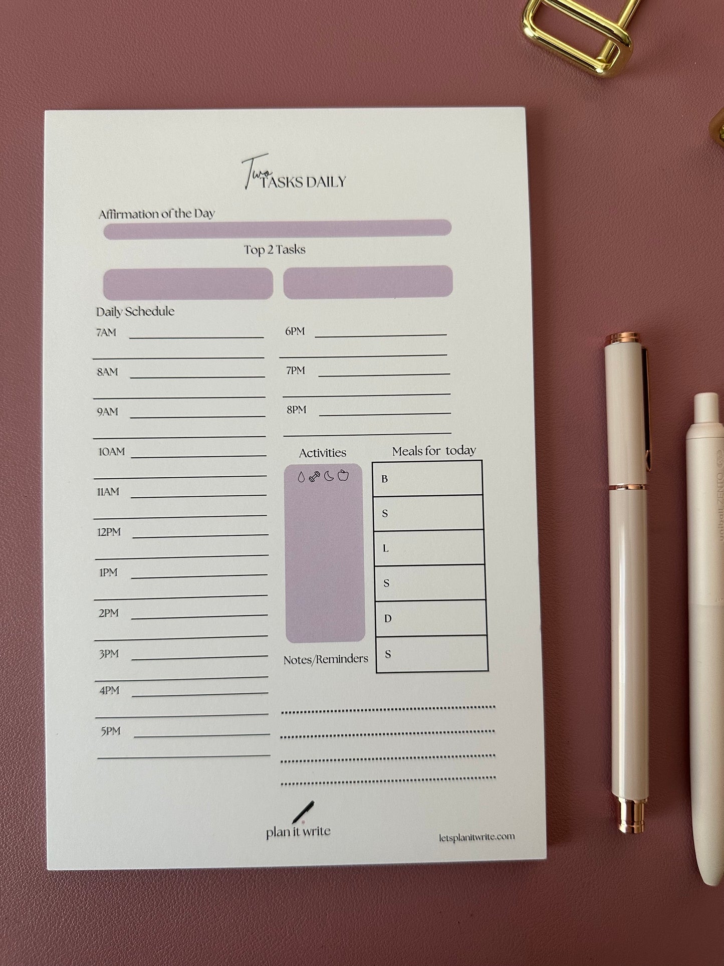 Two Tasks Undated Daily Notepad A5