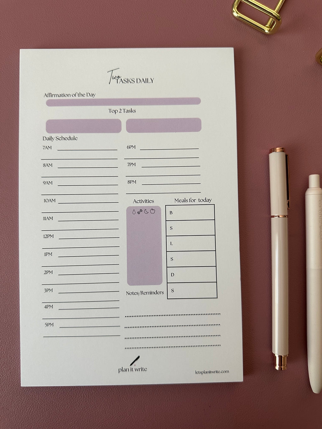 Two Tasks Undated Daily Notepad A5